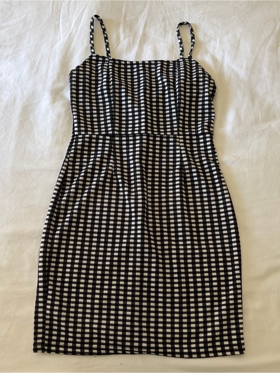Dresses & Skirts - Black and White Gingham Spaghetti Strap Mini Dress